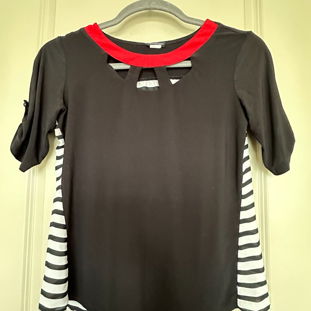Perseption Shirt, M, Female, Black/Red/White